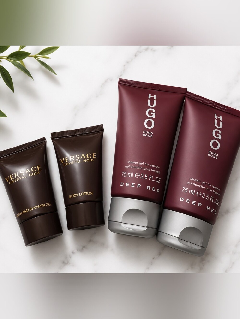 Hugo Boss Deep Red Womens Shower Gel 2 & Versace Shower Gel And Body Lotion